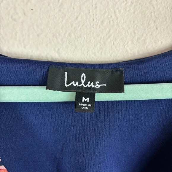 Lulus Pretty Pretender Navy Floral Print Dress sz M - Picture 9 of 15